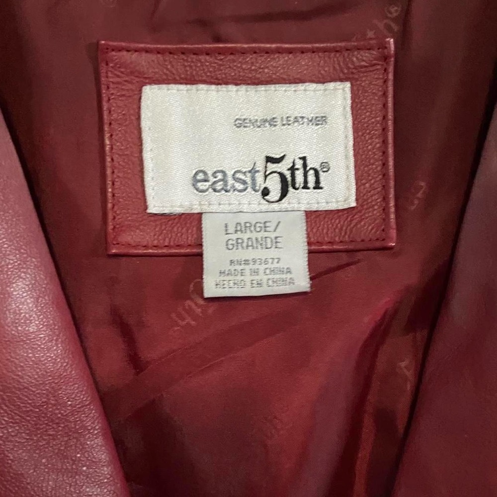 Red Genuine Leather Jacket - Picture 6 of 8